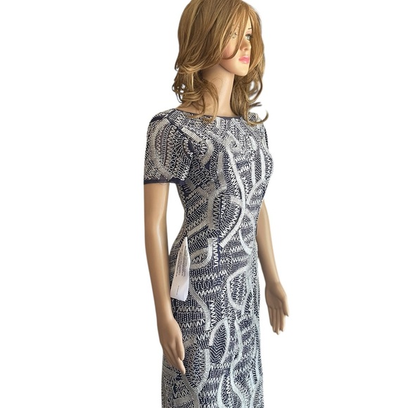 JS Collections Navy and Silver Beaded Dress - Picture 5 of 16